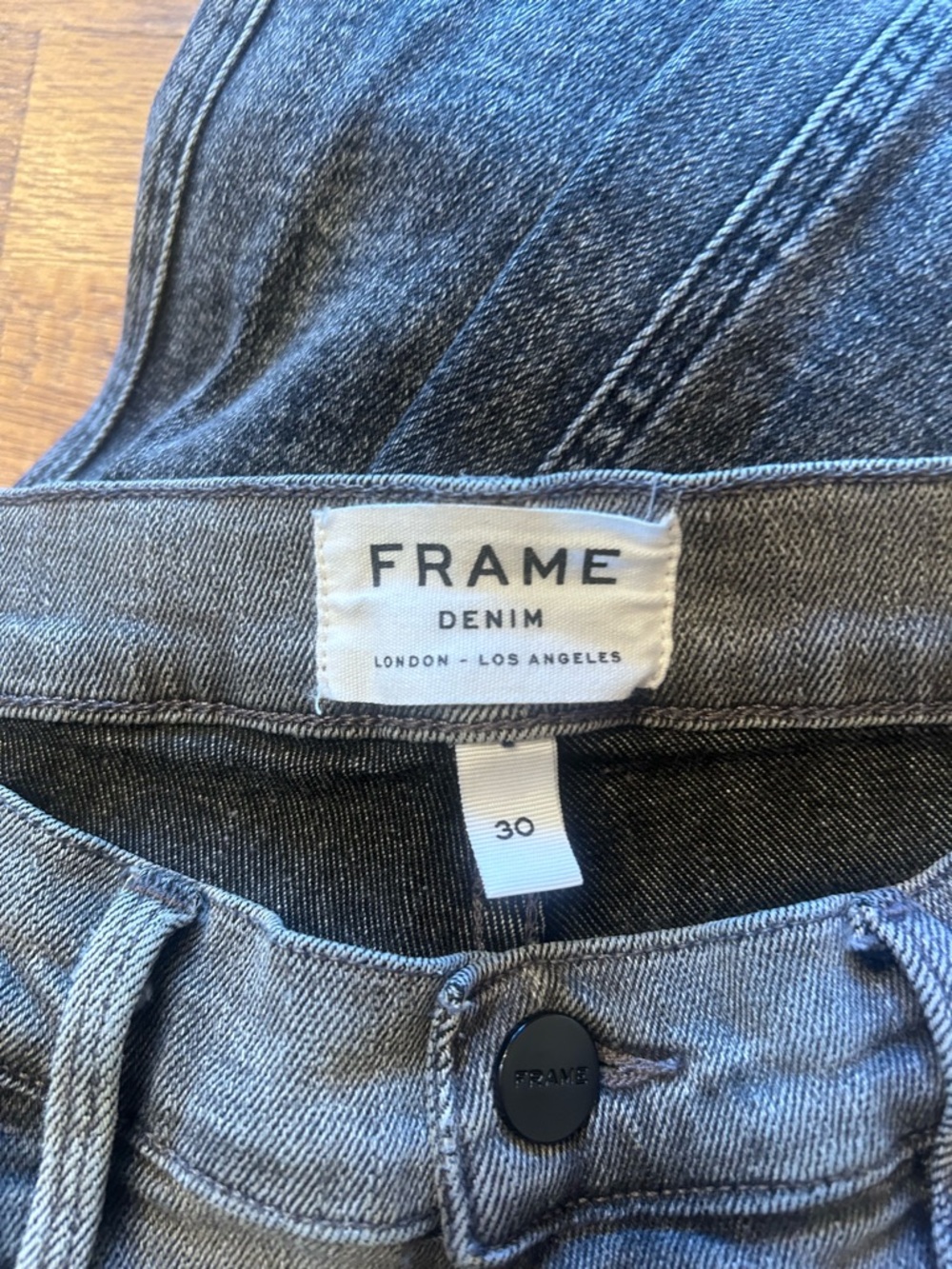 Frame Denim Straight Jeans in Washed Gray - Picture 4 of 4